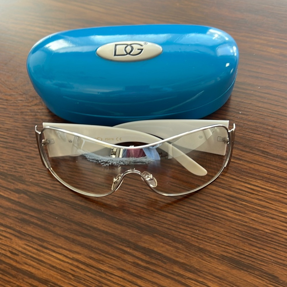 Dolce & Gabbana White Sunglasses with Silver Frame